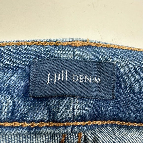 J. Jill Denim Block Island Wash High Rise Full Leg Straight Jeans Women 10P Blue - Picture 3 of 9